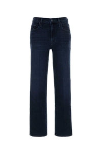 Mother Blue Stretch Denim The Mid Rise Rumbler Jeans