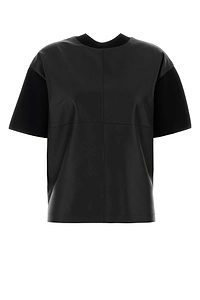 Mm Studio Black Viscose Blend Segale T Shirt
