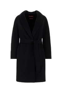 Mm Studio Black Wool Blend Estremo Coat