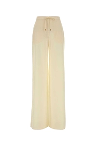Mm Studio Ivory Wool Wide Leg Crisma Pant