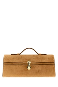Savette Camel Suede Slim Symmetry Handbag
