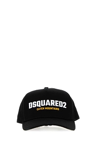 Dsquared Black Gabardine Baseball Cap