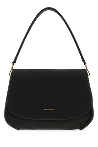 Michael By Michael Kors Black Leather Holmes Shoulder Bag
