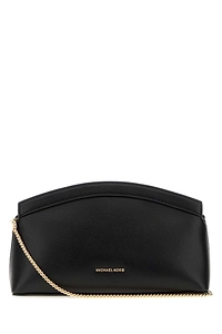 Michael By Michael Kors Black Leather Small Athena Clutch