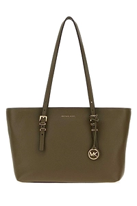Michael By Michael Kors Olive Green Leather Medium Quinn Shopping Bag