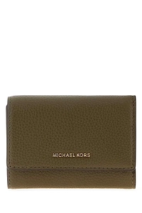 Michael By Michael Kors Olive Green Leather Bryant Wallet