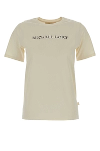 Michael By Michael Kors Cream Cotton T Shirt