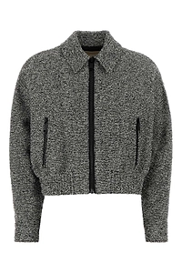 Michael By Michael Kors Two Tone Tweed Bomber Jacket