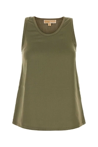 Michael By Michael Kors Green Satin Tank Top