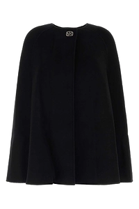 Michael By Michael Kors Black Wool Blend Cape