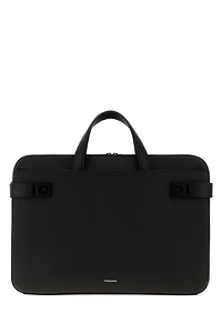 Salvatore Ferragamo Black Leather Briefcase