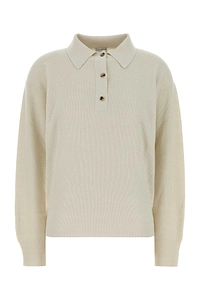 Calvin Klein Collection Ivoryy Knit Helga Polo Shirt