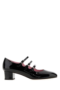 Carel Paris Black Leather Kina Pumps