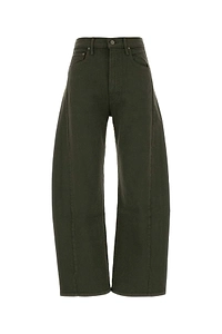 Mother Army Green Stretch Denim The Half Pipe Jeans