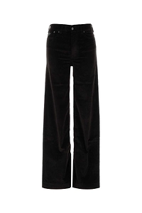 Lois Dark Brown Stretch Corduroy Palazzo Pant