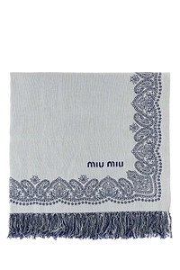 Miu Miu White Cotton Beach Towel
