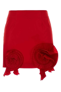 Blumarine Red Taffeta Mini Skirt