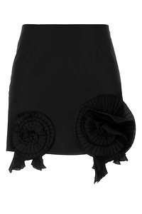 Blumarine Black Taffeta Mini Skirt