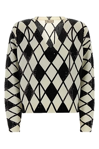 Blumarine Embroidered Wool Blend Sweater