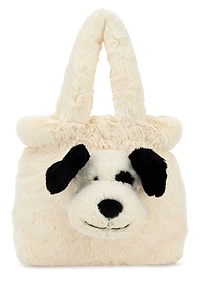 Jellycat White Eco Fur Rufferty Puppy Handbag