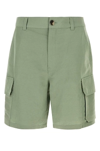 Loewe Paula's Ibiza Sage Green Canvas Paula S Ibiza Bermuda Shorts