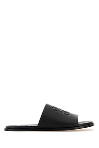Loewe Paula's Ibiza Black Leather Paula S Ibiza Flex Slippers