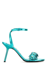 Loewe Paula's Ibiza Turquoise Leather Paula S Ibiza Petal Flower Sandals