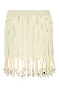 Loewe Paula's Ibiza Ivory Cotton Paula S Ibiza Mini Skirt