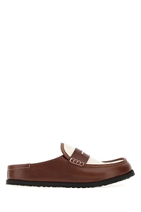 Birkenstock 1774 Two Tone Canvas And Nappa Leather Naples Slippers