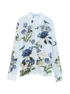 Alice + Olivia Printed Silk Shirt