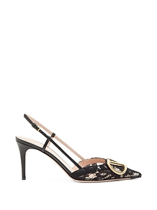 Valentino Garavani V Logo Signature Lace Pumps