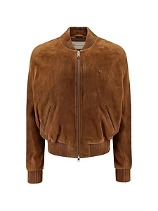 Ami Paris Suede Leather Zipped Jacket