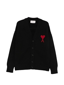 Ami Paris Ami De Coeur Wool Cardigan