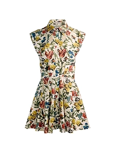 Alice + Olivia Printed Cotton Mini Dress