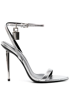 Tom Ford Padlock Leather Heel Sandals