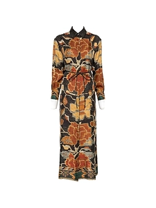 Pierre Louis Mascia Printed Silk Long Dress
