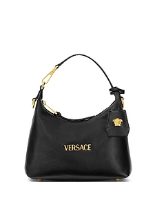 Versace Versace Tag Leather Hobo Bag