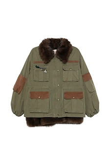 Front Street Faux Fur Detail Cotton Parka Coat