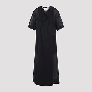 Carven Sheer Draped Midi Dress