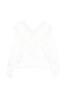 Self Portrait Cream Viscose Lace Top