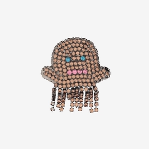 Lisa C Brass Brooch With Ghost Shaped Crystals