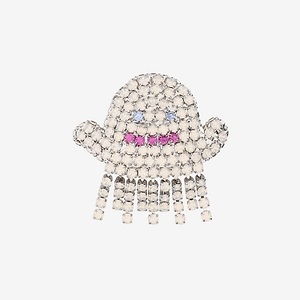 Lisa C Spilla In Ottone Con Cristalli A Forma Di Fantasma