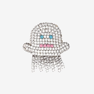 Lisa C Brass Brooch With Ghost Shaped Crystals