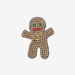 Lisa C Brass Brooch With Crystals In The Shape Of A Gingerbread Man