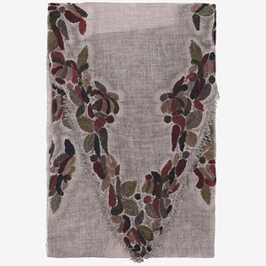 Faliero Sarti Ariko Wool Blend Scarf With Embroidery