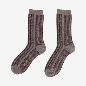 Ant45 Ribbed Wool Blend Socks With Stripes