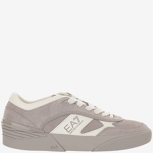 Ea7 Leather Sneakers With Side Logo