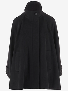 Tagliatore Wool Cape With High Collar