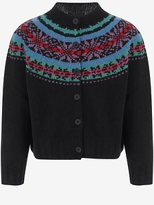 Howlin Wool Cardigan With Jacquard Pattern