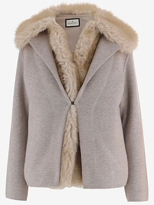Bruno Manetti Wool And Cashmere Jacket With Fur